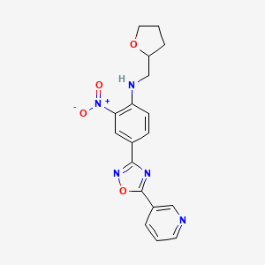 2-nitro-4-(5-(pyridin-3-yl)-1,2,4-oxadiazol-3-yl)-N-((tetrahydrofuran-2-yl)methyl)aniline