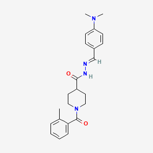 (E)-N'-(4-(dimethylamino)benzylidene)-1-(2-methylbenzoyl)piperidine-4-carbohydrazide