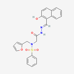 (E)-N-(furan-2-ylmethyl)-N-(2-(2-((2-hydroxynaphthalen-1-yl)methylene)hydrazinyl)-2-oxoethyl)benzenesulfonamide