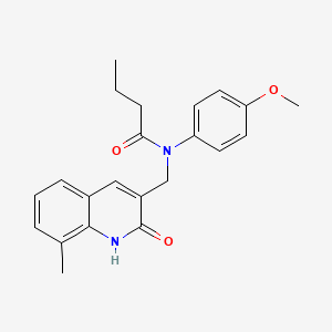 N-((2-hydroxy-8-methylquinolin-3-yl)methyl)-N-(4-methoxyphenyl)butyramide