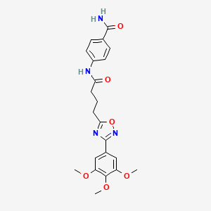 4-(4-(3-(3,4,5-trimethoxyphenyl)-1,2,4-oxadiazol-5-yl)butanamido)benzamide