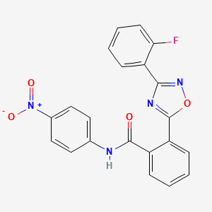 2-(3-(2-fluorophenyl)-1,2,4-oxadiazol-5-yl)-N-(4-nitrophenyl)benzamide