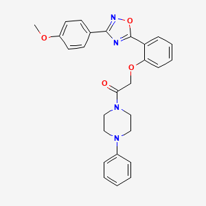 molecular formula C27H26N4O4 B7704524 2-(2-(3-(4-methoxyphenyl)-1,2,4-oxadiazol-5-yl)phenoxy)-1-(4-phenylpiperazin-1-yl)ethanone 