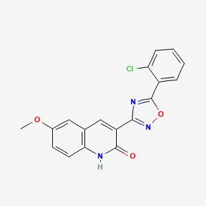 molecular formula C18H12ClN3O3 B7704539 3-(5-(2-chlorophenyl)-1,2,4-oxadiazol-3-yl)-6-methoxyquinolin-2-ol CAS No. 713092-44-5
