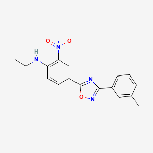 molecular formula C17H16N4O3 B7704546 N-ethyl-2-nitro-4-(3-(m-tolyl)-1,2,4-oxadiazol-5-yl)aniline 