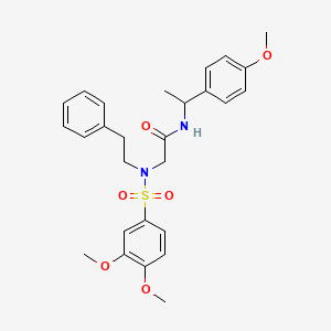 molecular formula C27H32N2O6S B7704554 2-(3,4-dimethoxy-N-phenethylphenylsulfonamido)-N-(1-(4-methoxyphenyl)ethyl)acetamide 