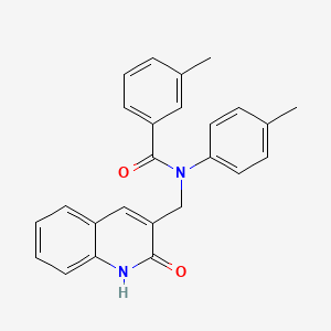 molecular formula C25H22N2O2 B7704567 N-((2-hydroxyquinolin-3-yl)methyl)-3-methyl-N-(p-tolyl)benzamide 
