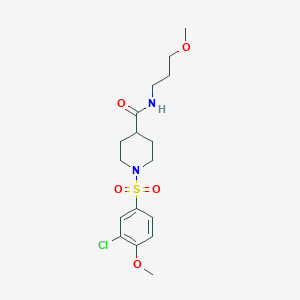molecular formula C17H25ClN2O5S B7704575 1-(3-chloro-4-methoxybenzenesulfonyl)-N-[3-(trifluoromethyl)phenyl]piperidine-4-carboxamide 