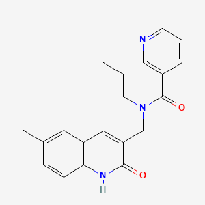 molecular formula C20H21N3O2 B7704584 N-((2-hydroxy-6-methylquinolin-3-yl)methyl)-N-propylnicotinamide 