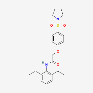 molecular formula C22H28N2O4S B7704588 N-(2,6-diethylphenyl)-2-(4-(pyrrolidin-1-ylsulfonyl)phenoxy)acetamide 