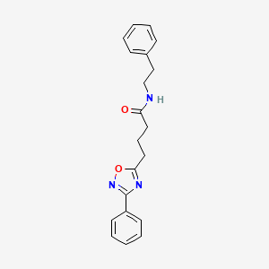molecular formula C20H21N3O2 B7704593 N-phenethyl-4-(3-phenyl-1,2,4-oxadiazol-5-yl)butanamide 