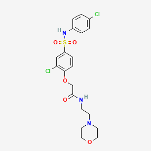 molecular formula C20H23Cl2N3O5S B7704598 2-{2-chloro-4-[(2-methoxyethyl)sulfamoyl]phenoxy}-N-[(pyridin-2-yl)methyl]acetamide 