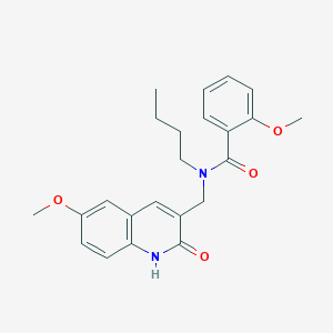 molecular formula C23H26N2O4 B7704602 N-butyl-N-((2-hydroxy-6-methoxyquinolin-3-yl)methyl)-2-methoxybenzamide 