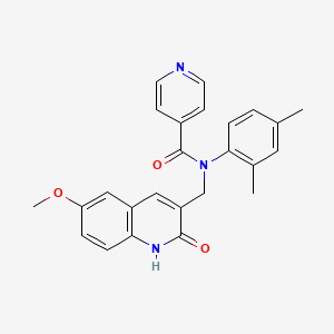 N-(2,4-dimethylphenyl)-N-((2-hydroxy-6-methoxyquinolin-3-yl)methyl)isonicotinamide