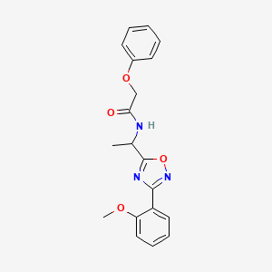 molecular formula C19H19N3O4 B7704630 N-(1-(3-(2-methoxyphenyl)-1,2,4-oxadiazol-5-yl)ethyl)-2-phenoxyacetamide 