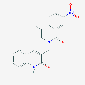 molecular formula C21H21N3O4 B7704640 N-((2-hydroxy-8-methylquinolin-3-yl)methyl)-3-nitro-N-propylbenzamide 