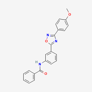 molecular formula C22H17N3O3 B7704654 N-(3-(3-(4-methoxyphenyl)-1,2,4-oxadiazol-5-yl)phenyl)benzamide 