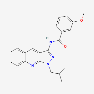molecular formula C22H22N4O2 B7704666 N-(1-isobutyl-1H-pyrazolo[3,4-b]quinolin-3-yl)-3-methoxybenzamide 