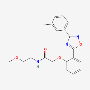 molecular formula C20H21N3O4 B7704677 N-(2-methoxyethyl)-2-(2-(3-(m-tolyl)-1,2,4-oxadiazol-5-yl)phenoxy)acetamide 