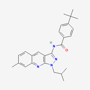 molecular formula C26H30N4O B7704687 4-(tert-butyl)-N-(1-isobutyl-7-methyl-1H-pyrazolo[3,4-b]quinolin-3-yl)benzamide 