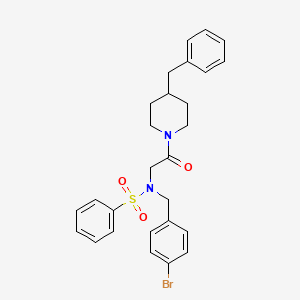 molecular formula C27H29BrN2O3S B7704695 2-{N-[(4-bromophenyl)methyl]benzenesulfonamido}-N-(2-ethoxyphenyl)acetamide 