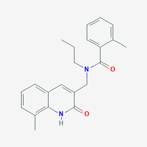 molecular formula C22H24N2O2 B7704703 N-((2-hydroxy-8-methylquinolin-3-yl)methyl)-2-methyl-N-propylbenzamide 
