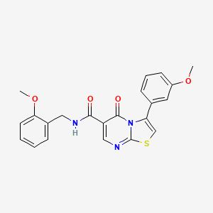 molecular formula C22H19N3O4S B7704722 3-(3-methoxyphenyl)-N-[2-methyl-6-(propan-2-yl)phenyl]-5-oxo-5H-[1,3]thiazolo[3,2-a]pyrimidine-6-carboxamide 