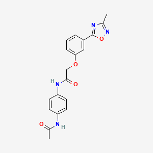 molecular formula C19H18N4O4 B7704729 N-(4-acetamidophenyl)-2-(3-(3-methyl-1,2,4-oxadiazol-5-yl)phenoxy)acetamide 