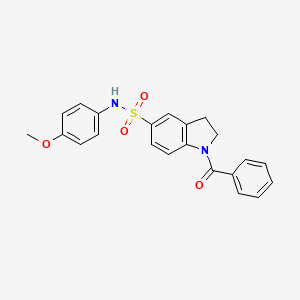 molecular formula C22H20N2O4S B7704735 1-benzoyl-N-(4-methoxyphenyl)indoline-5-sulfonamide 