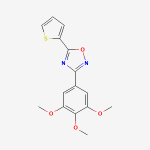 molecular formula C15H14N2O4S B7704750 5-(thiophen-2-yl)-3-(3,4,5-trimethoxyphenyl)-1,2,4-oxadiazole 