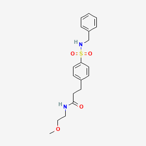 molecular formula C19H24N2O4S B7704757 3-(4-(N-benzylsulfamoyl)phenyl)-N-(2-methoxyethyl)propanamide 