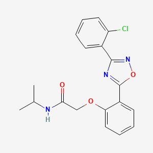 molecular formula C19H18ClN3O3 B7704789 2-(2-(3-(2-chlorophenyl)-1,2,4-oxadiazol-5-yl)phenoxy)-N-isopropylacetamide 