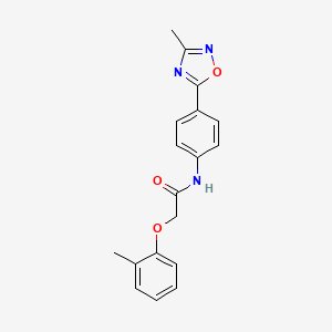 molecular formula C18H17N3O3 B7704843 N-(4-(3-methyl-1,2,4-oxadiazol-5-yl)phenyl)-2-(o-tolyloxy)acetamide 