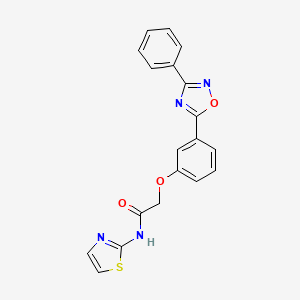 molecular formula C19H14N4O3S B7704849 2-(3-(3-phenyl-1,2,4-oxadiazol-5-yl)phenoxy)-N-(thiazol-2-yl)acetamide 