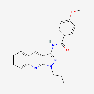 molecular formula C22H22N4O2 B7704855 4-methoxy-N-(8-methyl-1-propyl-1H-pyrazolo[3,4-b]quinolin-3-yl)benzamide 