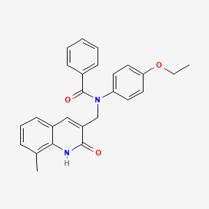 N-(4-ethoxyphenyl)-N-((2-hydroxy-8-methylquinolin-3-yl)methyl)benzamide