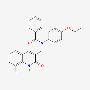 molecular formula C26H24N2O3 B7704865 N-(4-ethoxyphenyl)-N-((2-hydroxy-8-methylquinolin-3-yl)methyl)benzamide 