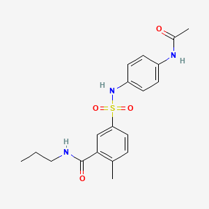 molecular formula C19H23N3O4S B7704886 5-(N-(4-acetamidophenyl)sulfamoyl)-2-methyl-N-propylbenzamide 