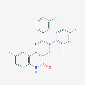 molecular formula C27H26N2O2 B7704893 N-(2,4-dimethylphenyl)-N-((2-hydroxy-6-methylquinolin-3-yl)methyl)-3-methylbenzamide 