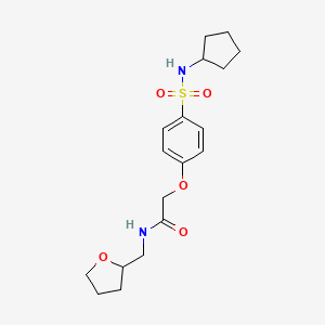 molecular formula C18H26N2O5S B7704904 2-(4-(N-cyclopentylsulfamoyl)phenoxy)-N-((tetrahydrofuran-2-yl)methyl)acetamide 