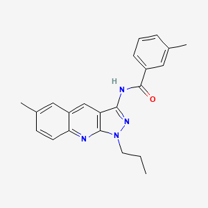 molecular formula C22H22N4O B7704924 3-methyl-N-(6-methyl-1-propyl-1H-pyrazolo[3,4-b]quinolin-3-yl)benzamide 