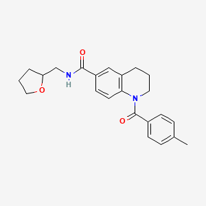 molecular formula C23H26N2O3 B7704956 N-(2,5-dimethoxyphenyl)-1-(4-methylbenzoyl)-1,2,3,4-tetrahydroquinoline-6-carboxamide 