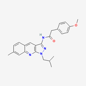 N-(1-isobutyl-7-methyl-1H-pyrazolo[3,4-b]quinolin-3-yl)-2-(4-methoxyphenyl)acetamide