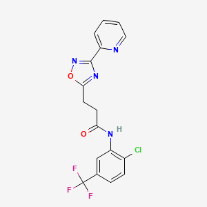 N-(2-chloro-5-(trifluoromethyl)phenyl)-3-(3-(pyridin-2-yl)-1,2,4-oxadiazol-5-yl)propanamide