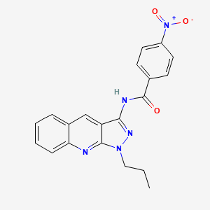 molecular formula C20H17N5O3 B7705017 4-nitro-N-(1-propyl-1H-pyrazolo[3,4-b]quinolin-3-yl)benzamide 