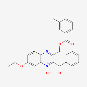 2-benzoyl-7-ethoxy-3-(((3-methylbenzoyl)oxy)methyl)quinoxaline 1-oxide