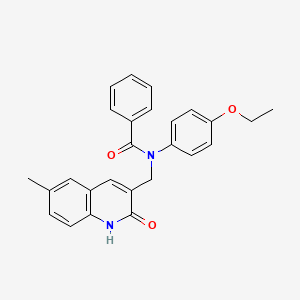 molecular formula C26H24N2O3 B7705058 N-(4-ethoxyphenyl)-N-((2-hydroxy-6-methylquinolin-3-yl)methyl)benzamide 