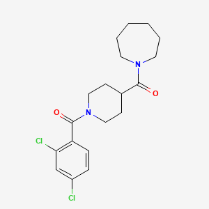 molecular formula C19H24Cl2N2O2 B7705071 azepan-1-yl(1-(2,4-dichlorobenzoyl)piperidin-4-yl)methanone 