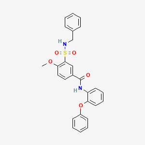 N-benzyl-5-[4-(2,3-dimethylphenyl)piperazine-1-carbonyl]-2-methoxybenzene-1-sulfonamide