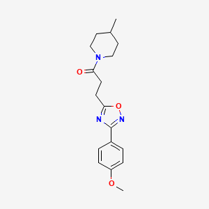 3-(3-(4-methoxyphenyl)-1,2,4-oxadiazol-5-yl)-1-(4-methylpiperidin-1-yl)propan-1-one